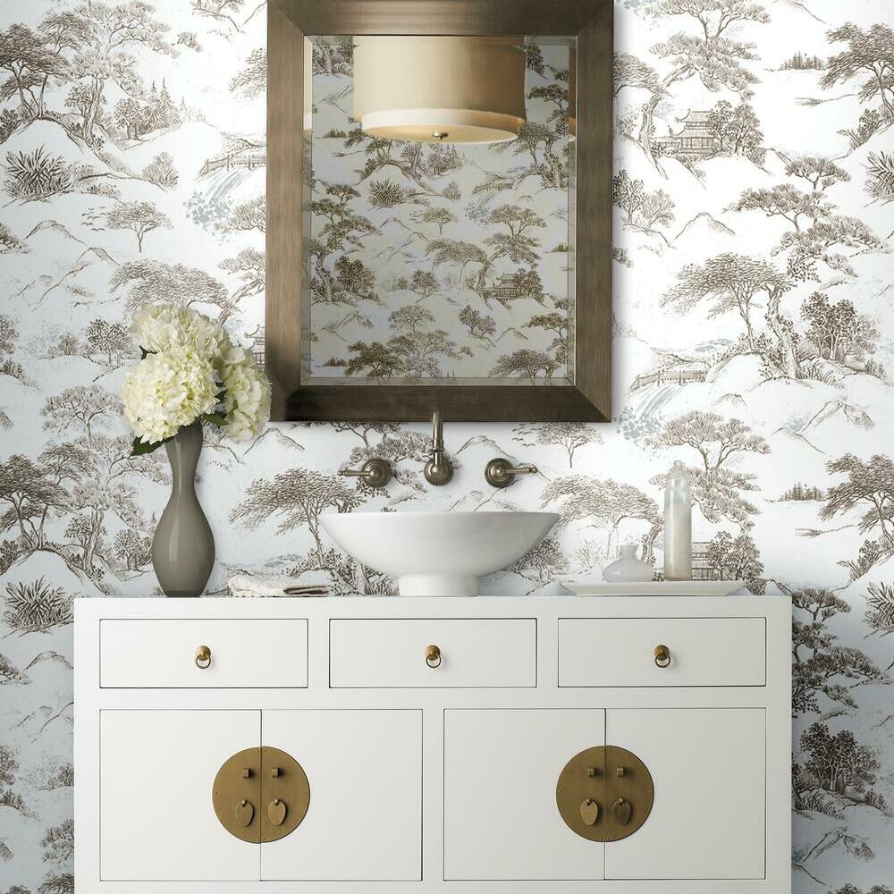 Oriental Toile Peel and Stick Wallpaper Peel and Stick Wallpaper RoomMates   