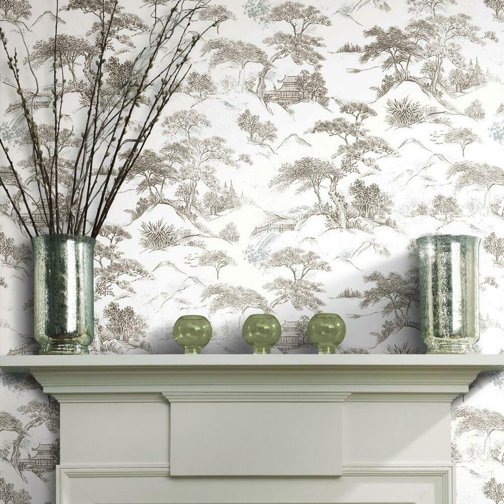 Oriental Toile Peel and Stick Wallpaper Peel and Stick Wallpaper RoomMates   