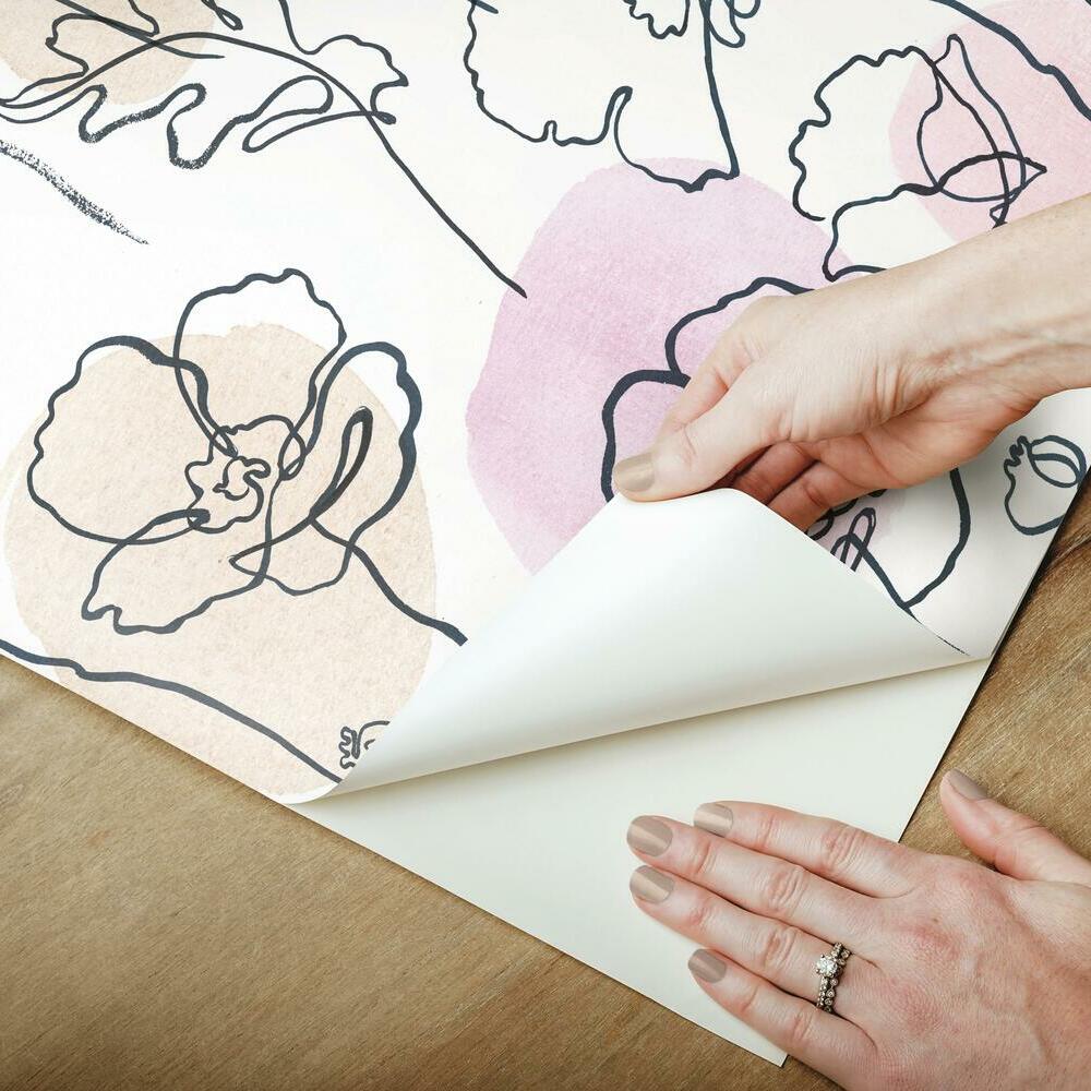 Lisa Audit Modern Poppy Peel and Stick Wallpaper Peel and Stick Wallpaper RoomMates   