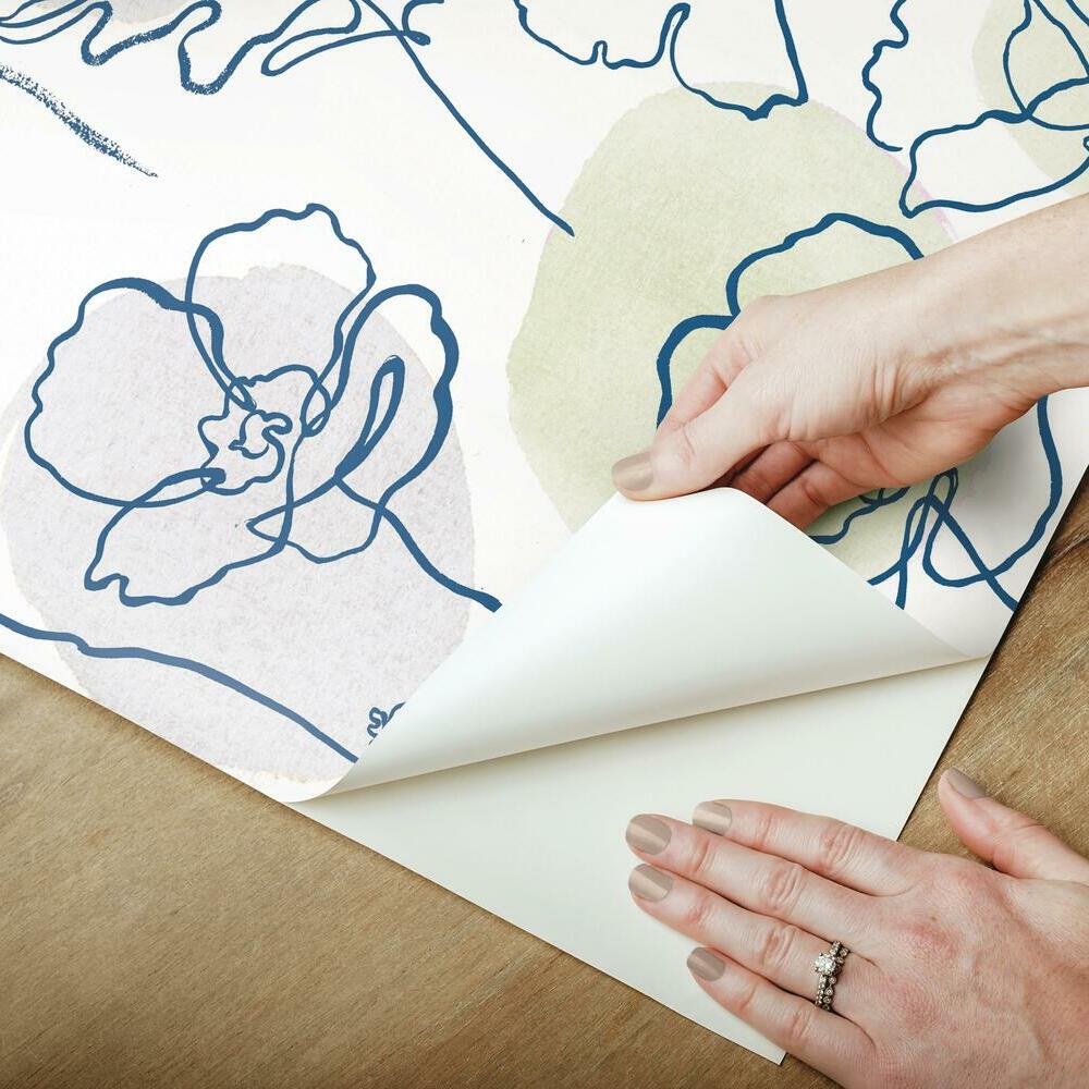 Lisa Audit Modern Poppy Peel and Stick Wallpaper Peel and Stick Wallpaper RoomMates   