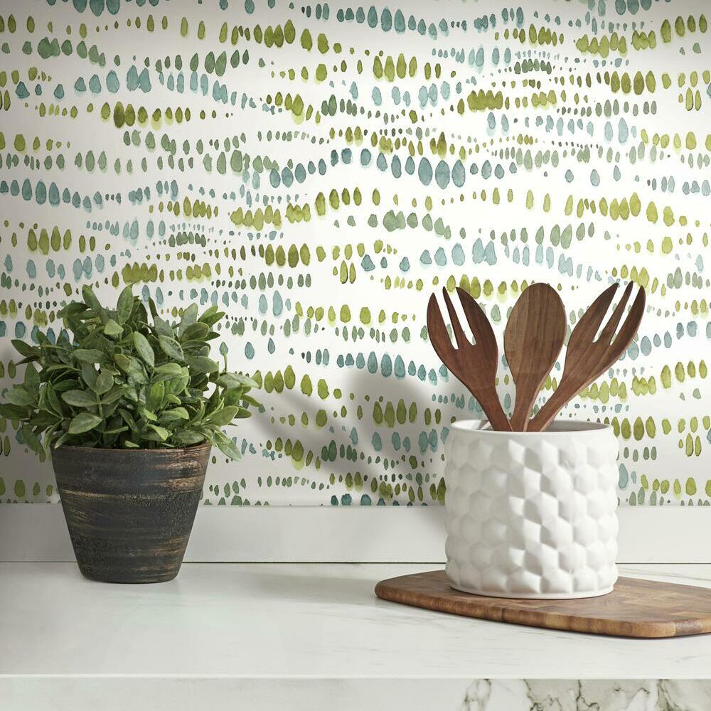 Lisa Audit Dotted Line Peel and Stick Wallpaper Peel and Stick Wallpaper RoomMates   