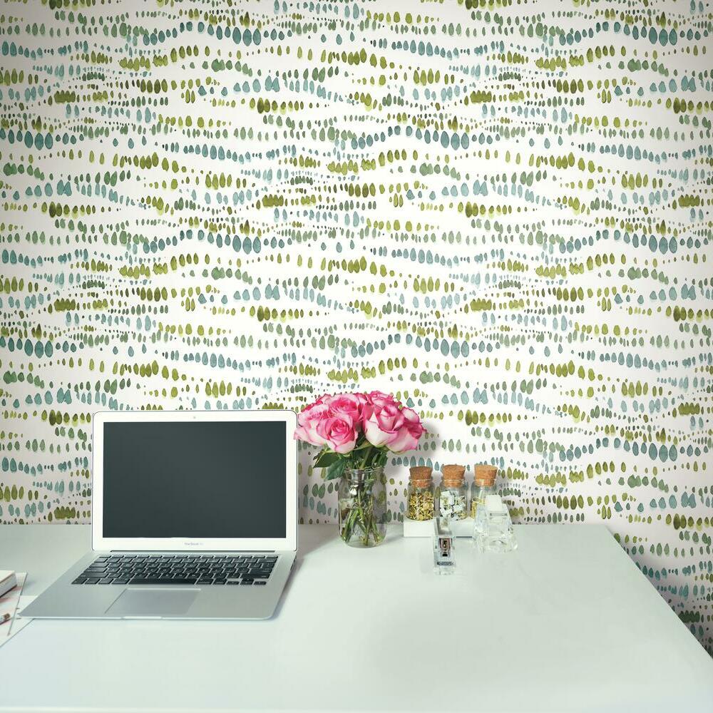 Lisa Audit Dotted Line Peel and Stick Wallpaper Peel and Stick Wallpaper RoomMates   