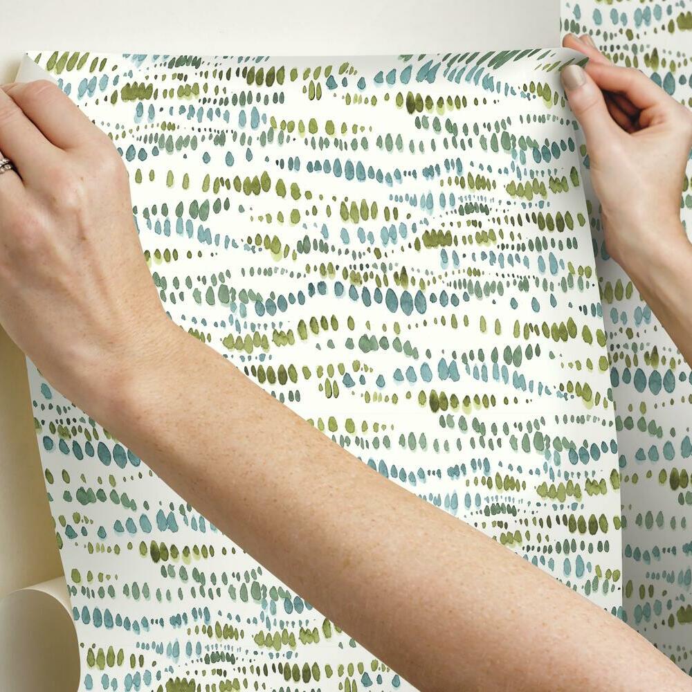 Lisa Audit Dotted Line Peel and Stick Wallpaper Peel and Stick Wallpaper RoomMates   