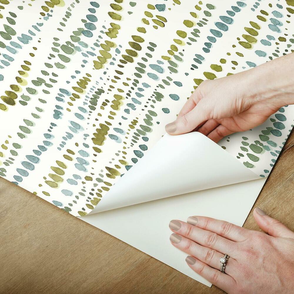Lisa Audit Dotted Line Peel and Stick Wallpaper Peel and Stick Wallpaper RoomMates   