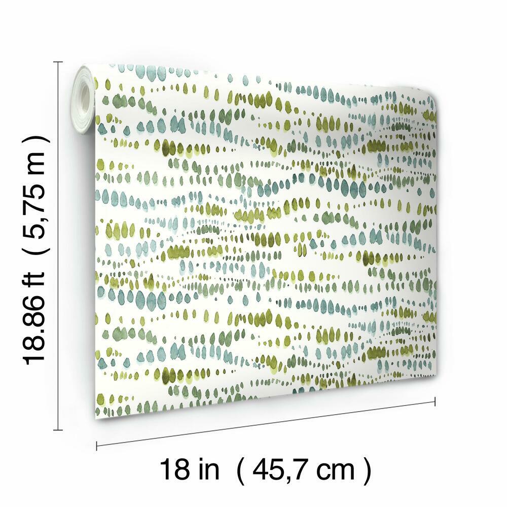 Lisa Audit Dotted Line Peel and Stick Wallpaper Peel and Stick Wallpaper RoomMates   