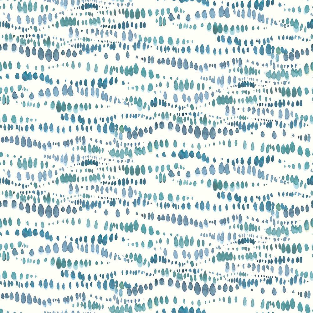 Lisa Audit Dotted Line Peel and Stick Wallpaper Peel and Stick Wallpaper RoomMates Roll Blue 