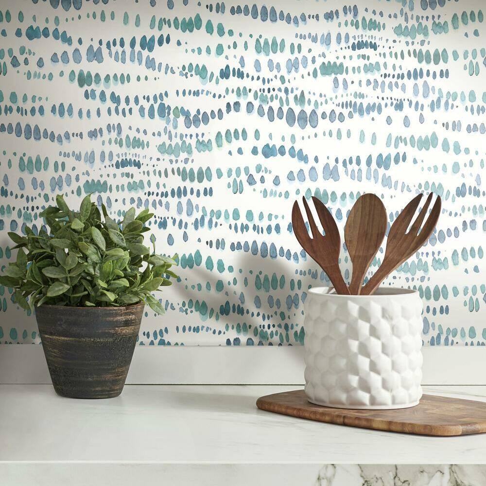 Lisa Audit Dotted Line Peel and Stick Wallpaper Peel and Stick Wallpaper RoomMates   
