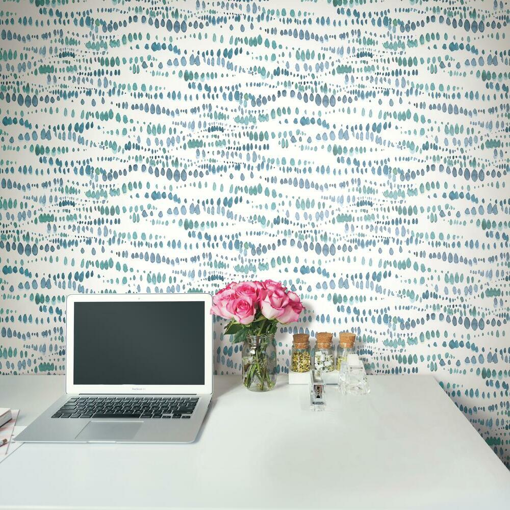 Lisa Audit Dotted Line Peel and Stick Wallpaper Peel and Stick Wallpaper RoomMates   