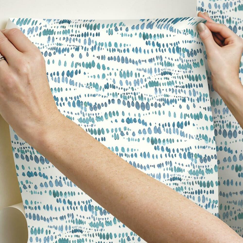 Lisa Audit Dotted Line Peel and Stick Wallpaper Peel and Stick Wallpaper RoomMates   