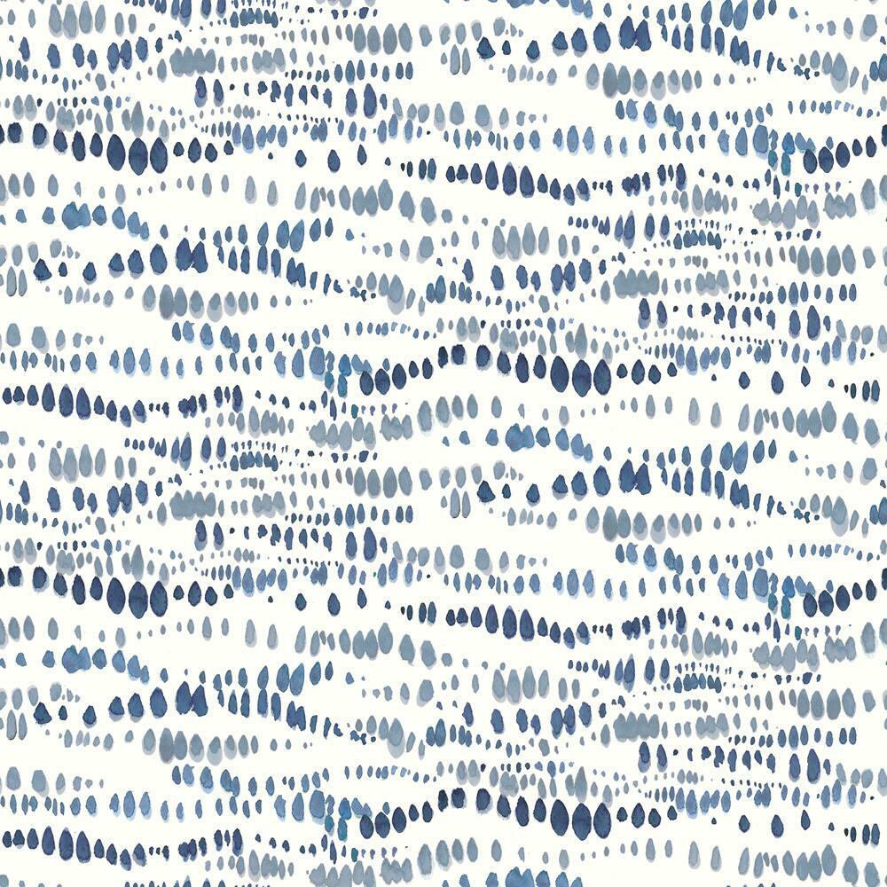 Lisa Audit Dotted Line Peel and Stick Wallpaper Peel and Stick Wallpaper RoomMates Roll Navy 