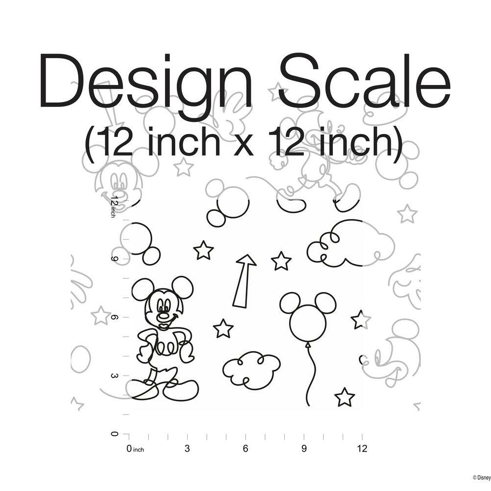 Disney Mickey Mouse Line Art Peel and Stick Wallpaper Peel and Stick Wallpaper RoomMates   