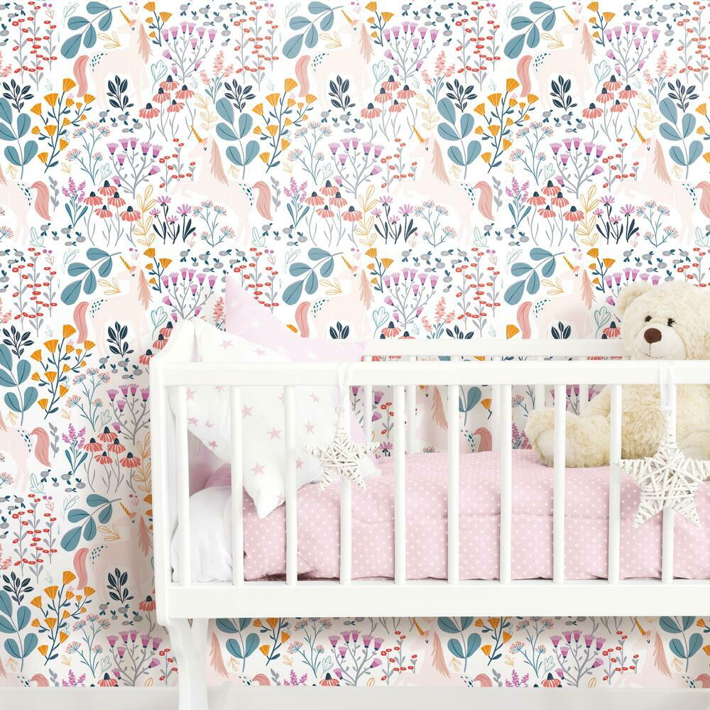 Clara Jean Unicorn Paradise Peel & Stick Wallpaper Peel and Stick Wallpaper RoomMates   