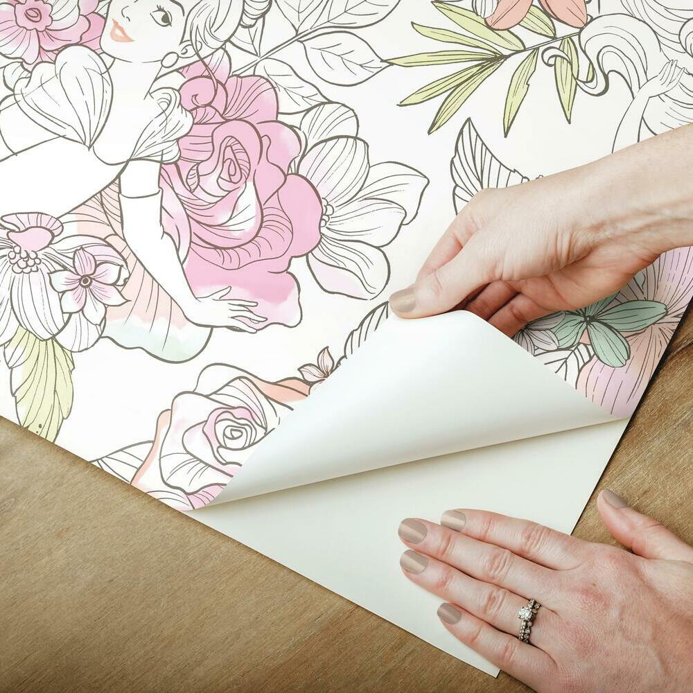 Disney Princess Royal Floral Peel and Stick Wallpaper Peel and Stick Wallpaper RoomMates   