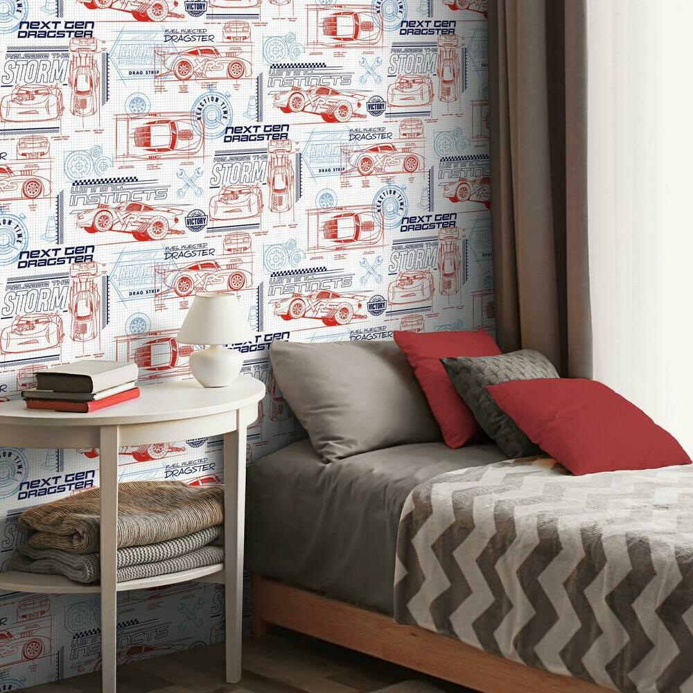 Disney and Pixar Cars Schematic Peel and Stick Wallpaper Peel and Stick Wallpaper RoomMates   