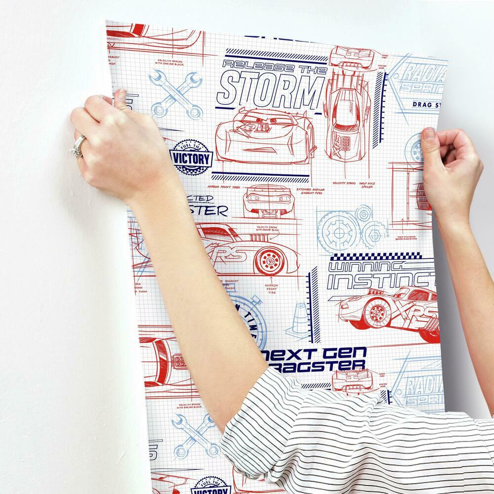 Disney and Pixar Cars Schematic Peel and Stick Wallpaper Peel and Stick Wallpaper RoomMates   