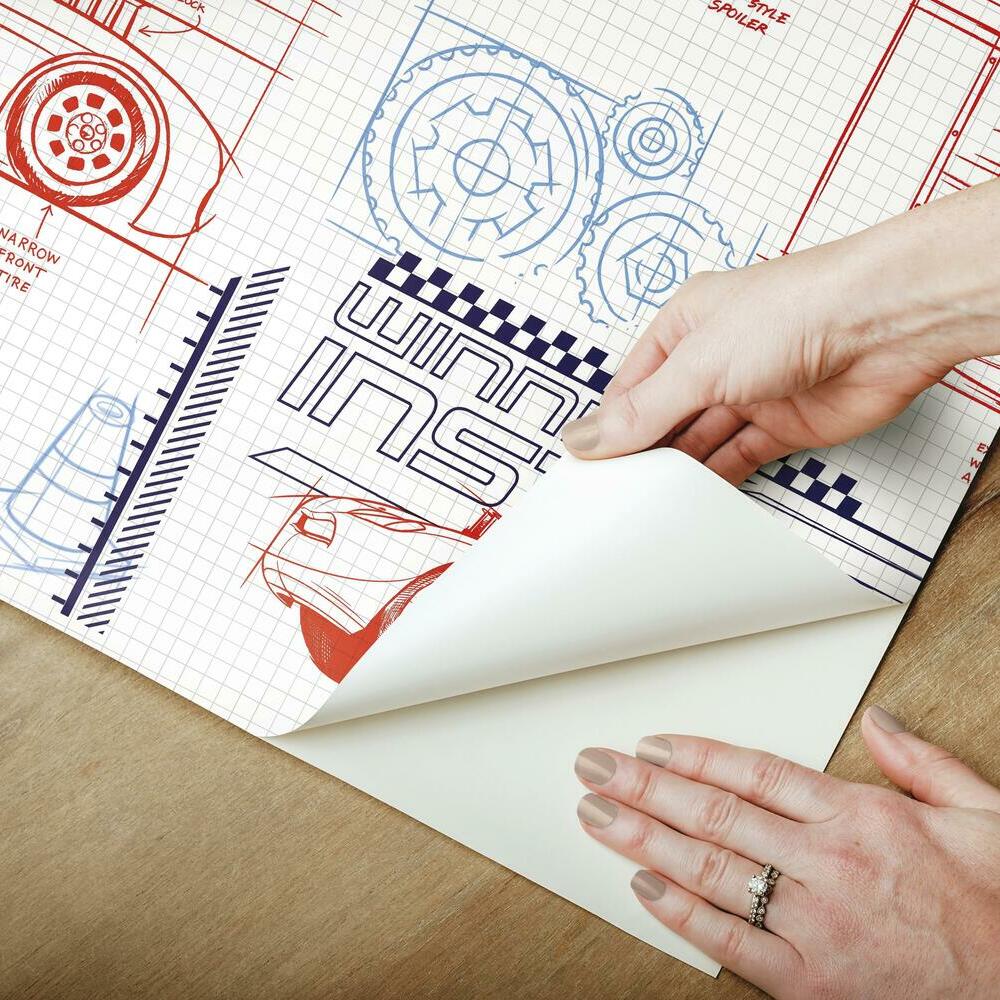 Disney and Pixar Cars Schematic Peel and Stick Wallpaper Peel and Stick Wallpaper RoomMates   