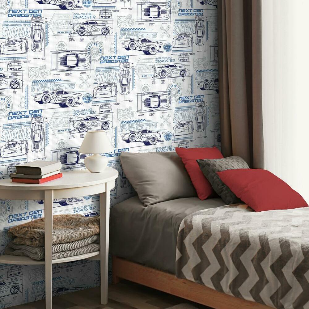 Disney and Pixar Cars Schematic Peel and Stick Wallpaper Peel and Stick Wallpaper RoomMates   