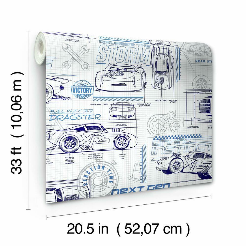 Disney and Pixar Cars Schematic Peel and Stick Wallpaper Peel and Stick Wallpaper RoomMates   