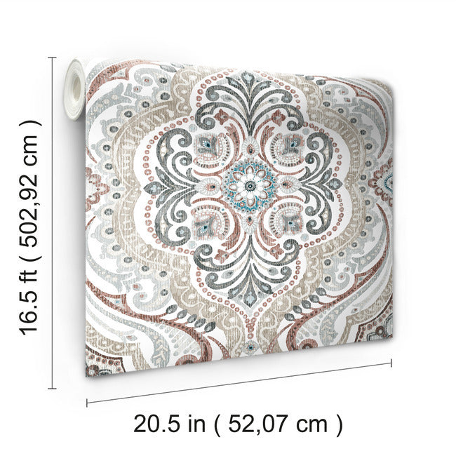 Bohemian Damask Peel and Stick Wallpaper Peel and Stick Wallpaper RoomMates   