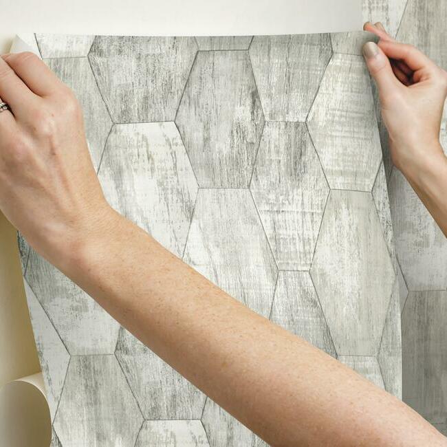 Wood Hexagon Tile Peel & Stick Wallpaper Peel and Stick Wallpaper RoomMates   