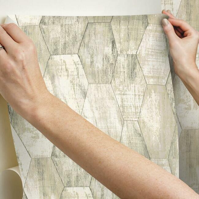 Wood Hexagon Tile Peel & Stick Wallpaper Peel and Stick Wallpaper RoomMates   