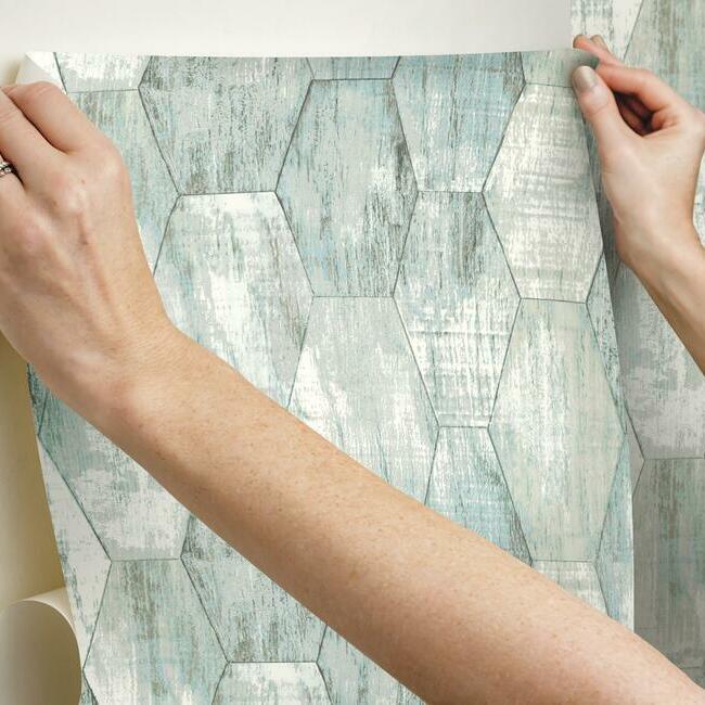Wood Hexagon Tile Peel & Stick Wallpaper Peel and Stick Wallpaper RoomMates   