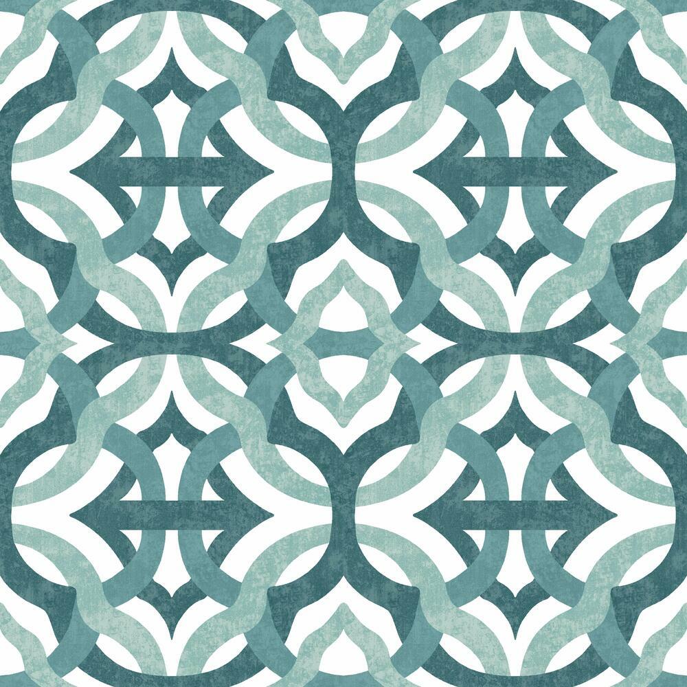 Waverly Tipton Peel and Stick Wallpaper Peel and Stick Wallpaper RoomMates Sample Teal