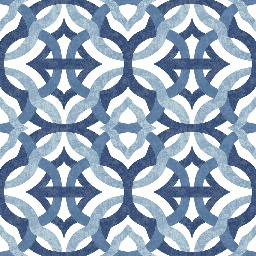 Waverly Tipton Peel and Stick Wallpaper Peel and Stick Wallpaper RoomMates Roll Blue 