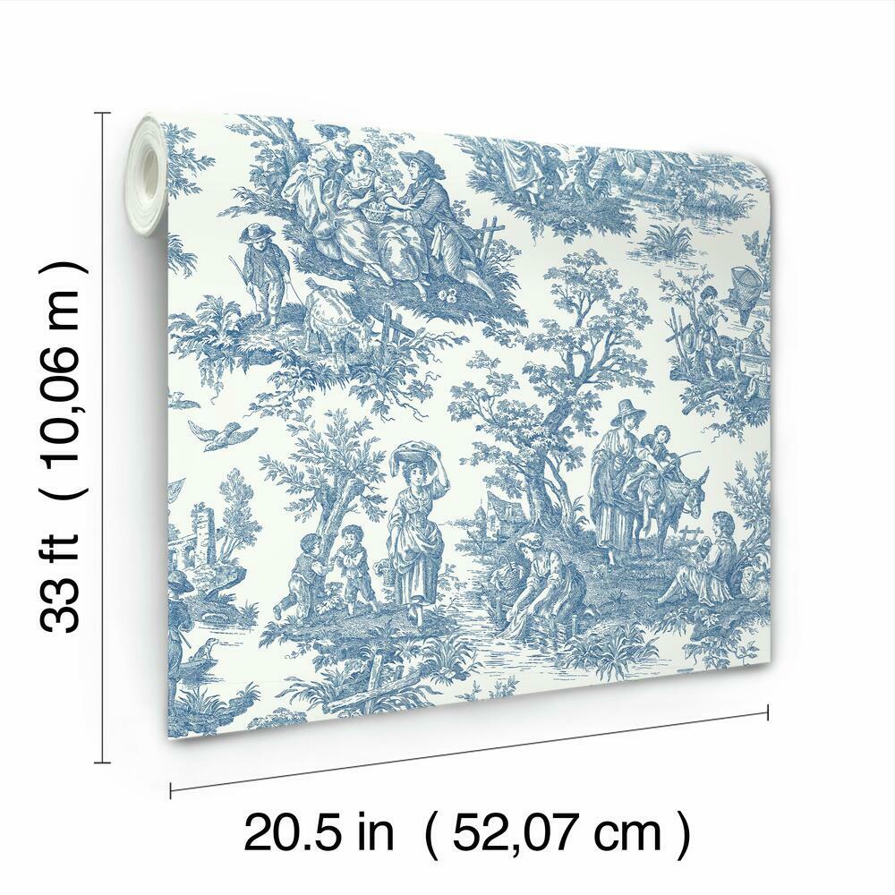 Waverly Country Life Toile Peel and Stick Wallpaper Peel and Stick Wallpaper RoomMates   