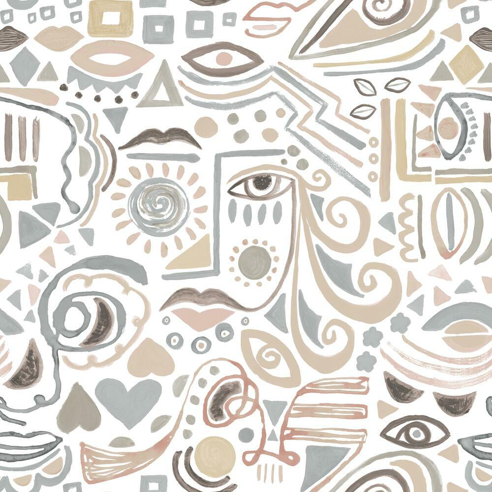 Mod Faces Peel & Stick Wallpaper Peel and Stick Wallpaper RoomMates