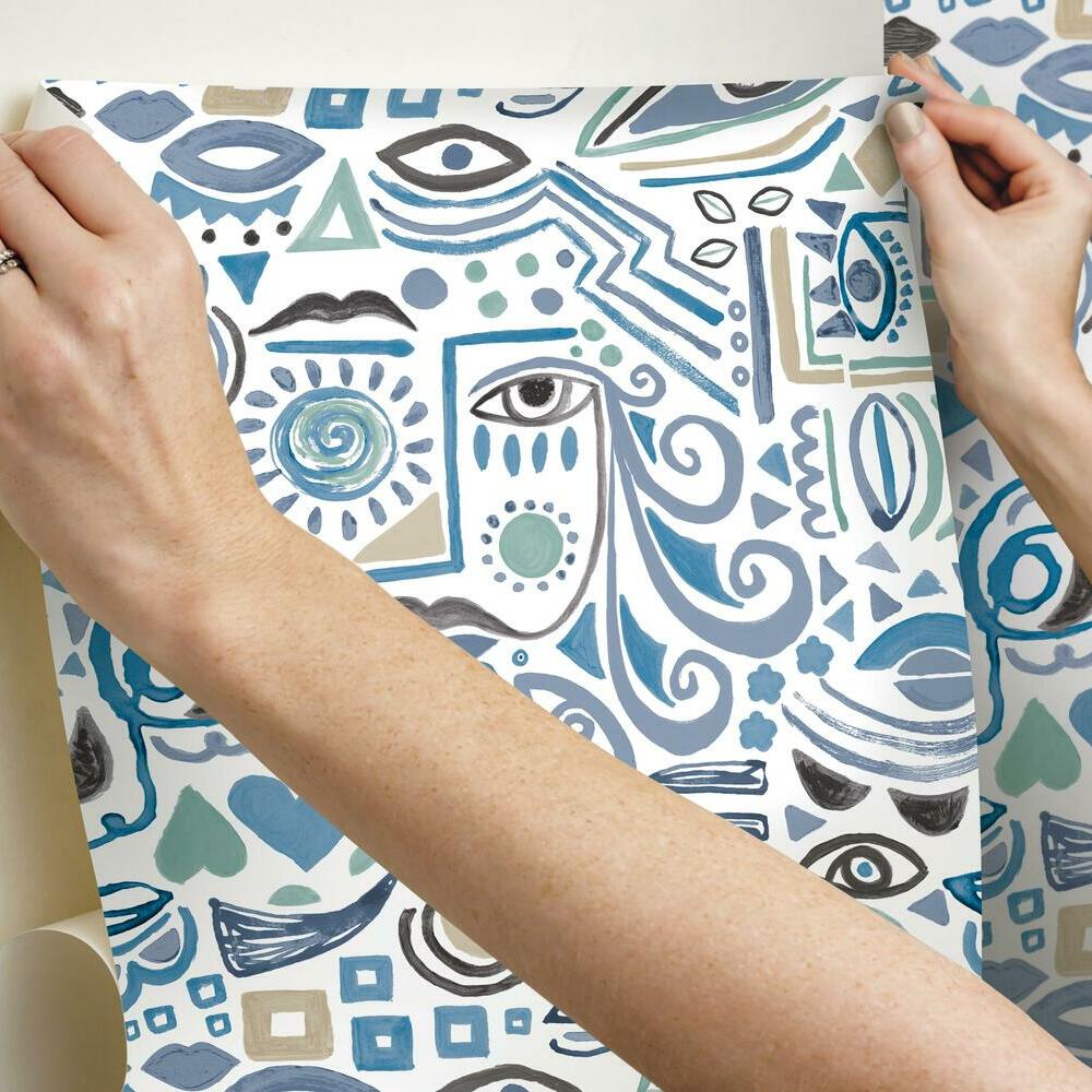 Mod Faces Peel & Stick Wallpaper Peel and Stick Wallpaper RoomMates   