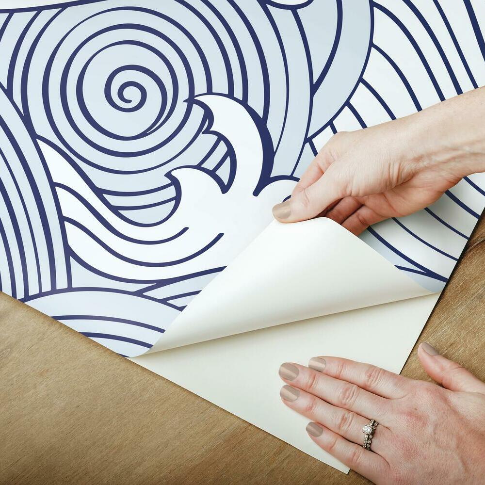 Asian Waves Peel & Stick Wallpaper Peel and Stick Wallpaper RoomMates   