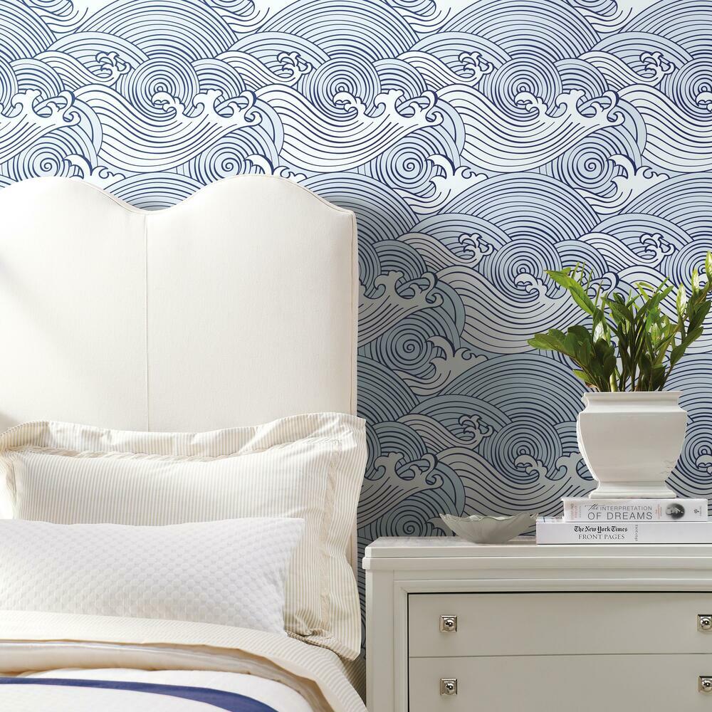 Asian Waves Peel & Stick Wallpaper Peel and Stick Wallpaper RoomMates   
