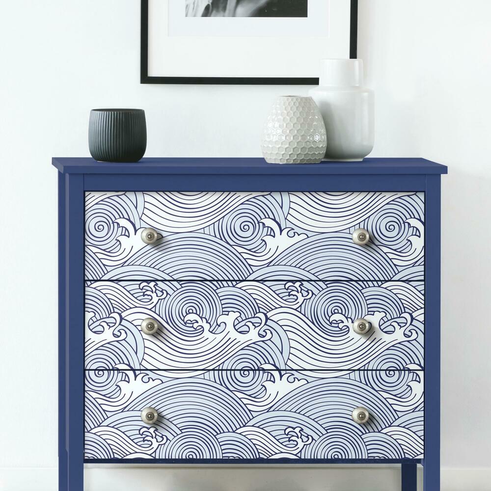 Asian Waves Peel & Stick Wallpaper Peel and Stick Wallpaper RoomMates   