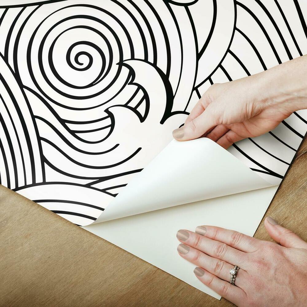 Asian Waves Peel & Stick Wallpaper Peel and Stick Wallpaper RoomMates   