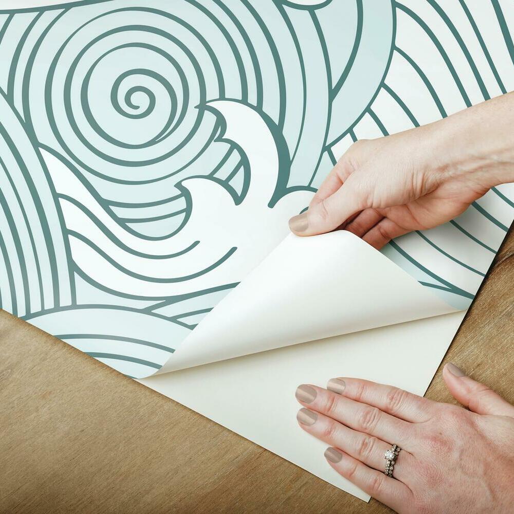 Asian Waves Peel & Stick Wallpaper Peel and Stick Wallpaper RoomMates   