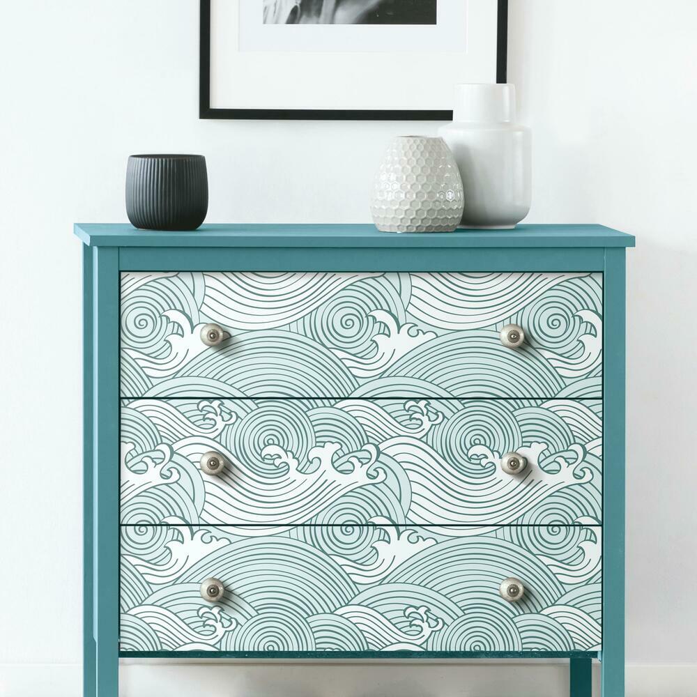 Asian Waves Peel & Stick Wallpaper Peel and Stick Wallpaper RoomMates   