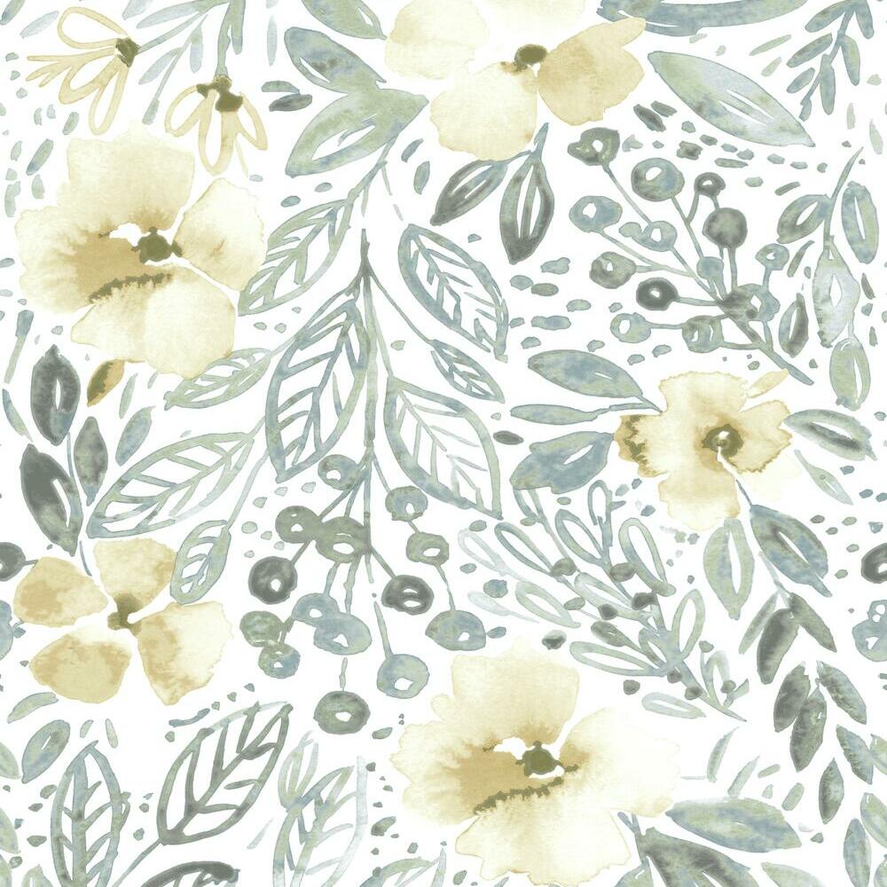 Clara Jean April Showers Peel and Stick Wallpaper Peel and Stick Wallpaper RoomMates Roll Yellow 