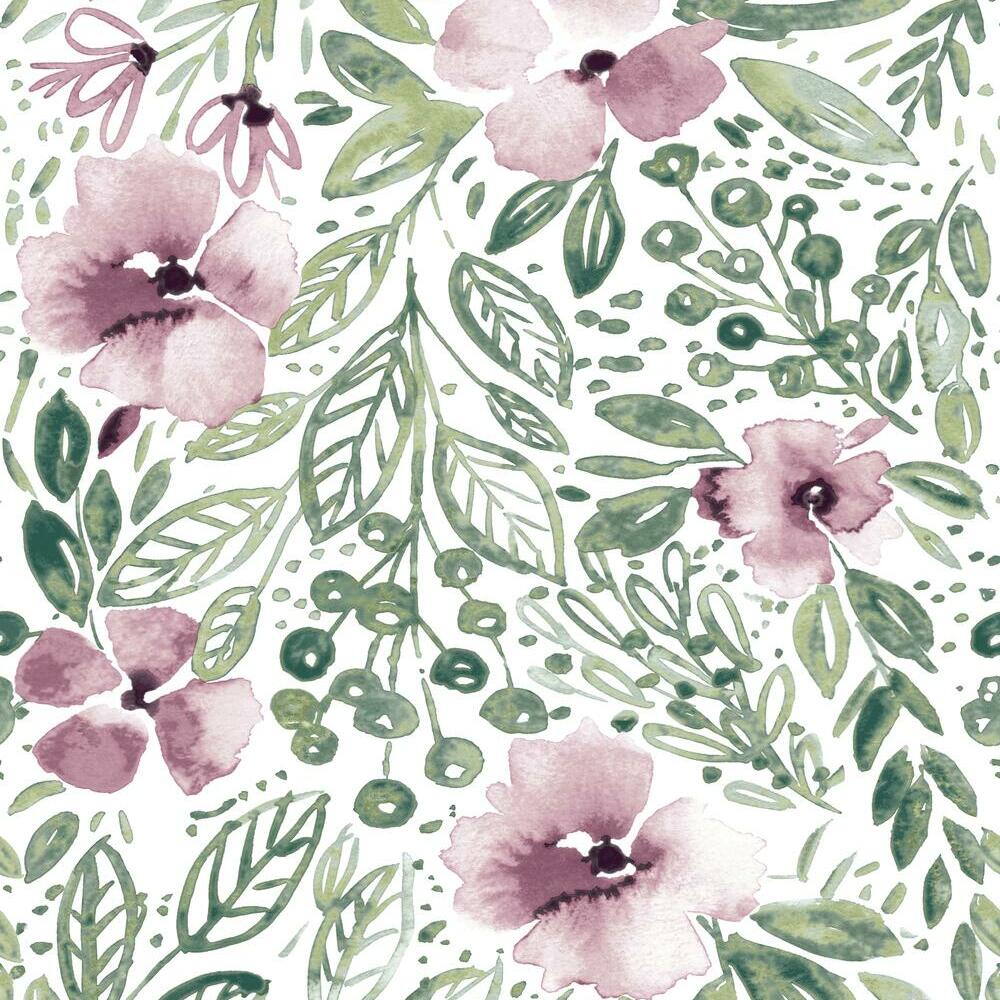 Clara Jean April Showers Peel and Stick Wallpaper Peel and Stick Wallpaper RoomMates Roll Green 