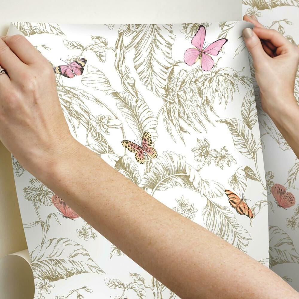 Butterfly Sketch Peel and Stick Wallpaper Peel and Stick Wallpaper RoomMates   