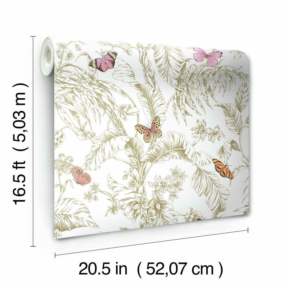 Butterfly Sketch Peel and Stick Wallpaper Peel and Stick Wallpaper RoomMates   