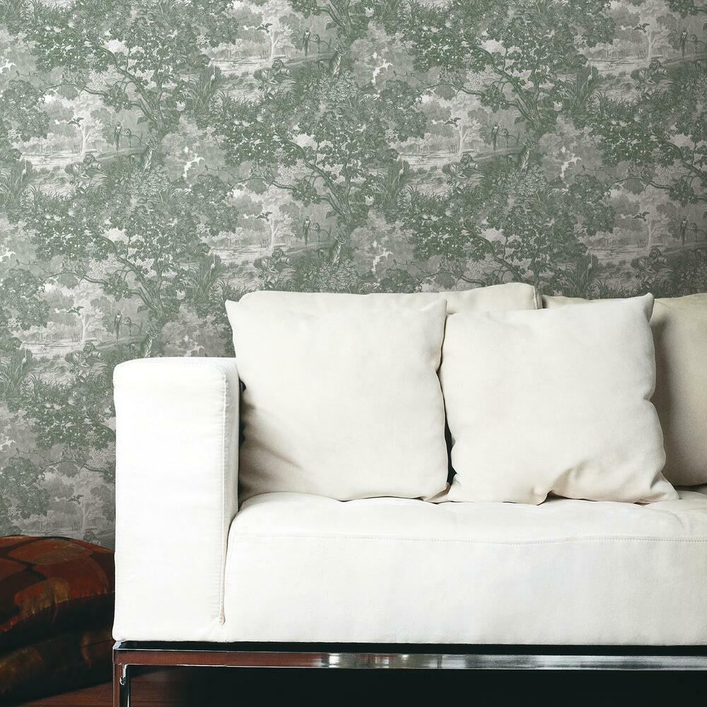 Jungle Toile Peel and Stick Wallpaper Peel and Stick Wallpaper RoomMates   