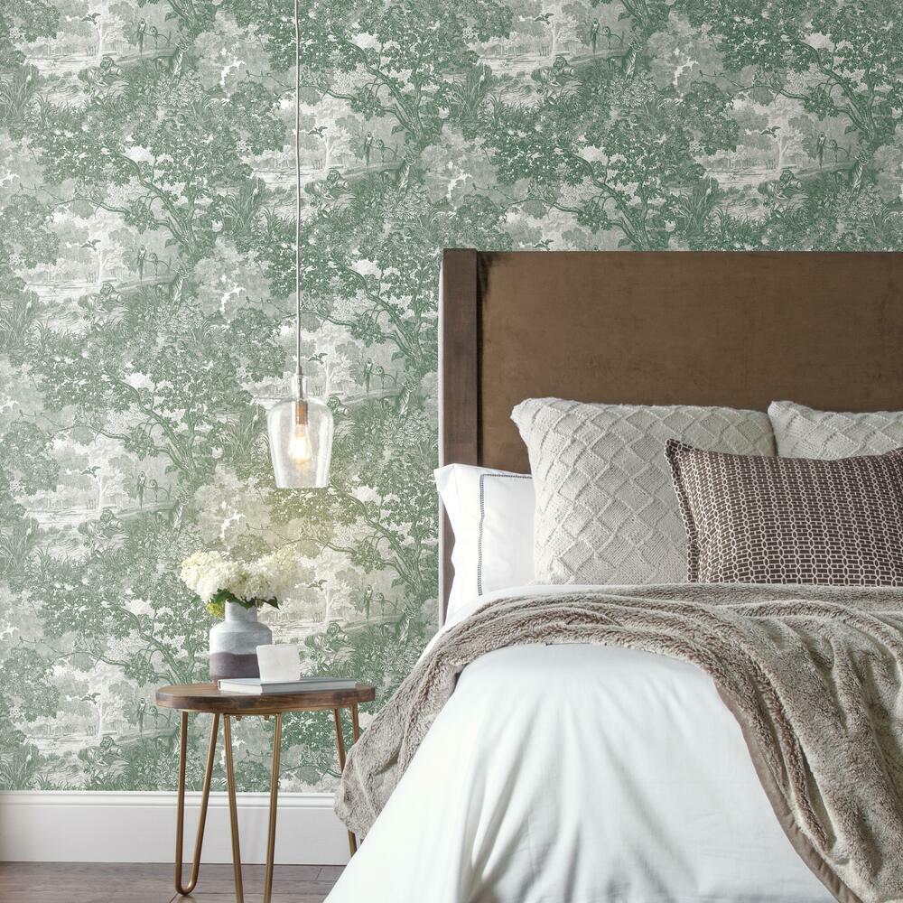 Jungle Toile Peel and Stick Wallpaper Peel and Stick Wallpaper RoomMates   