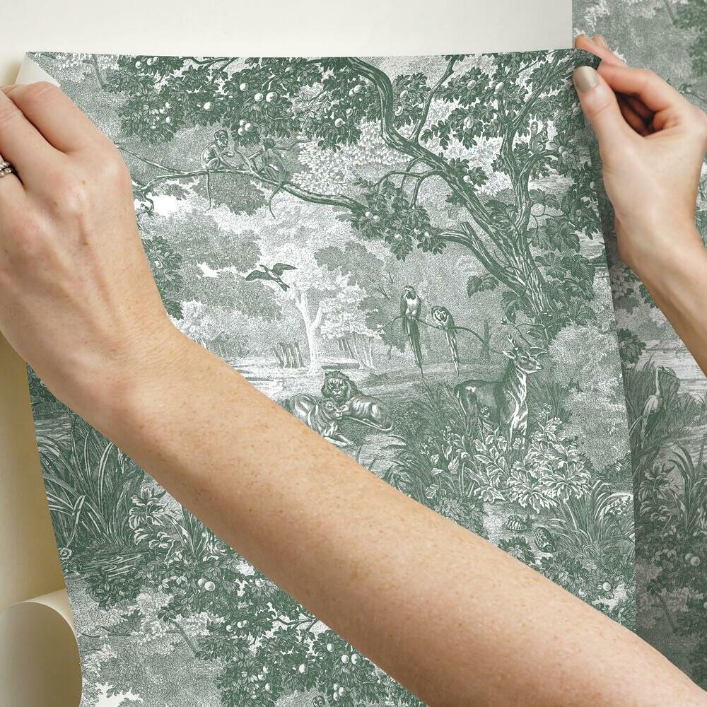 Jungle Toile Peel and Stick Wallpaper Peel and Stick Wallpaper RoomMates   