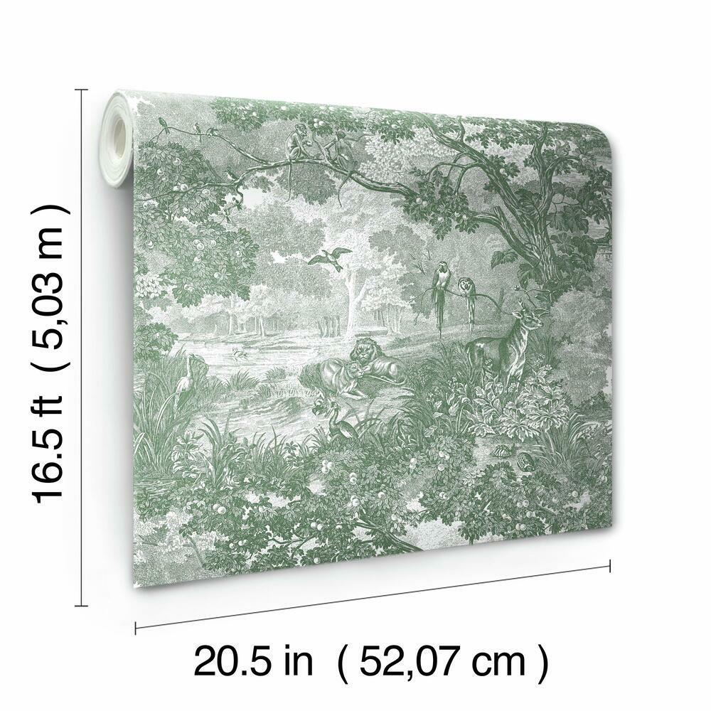 Jungle Toile Peel and Stick Wallpaper Peel and Stick Wallpaper RoomMates   