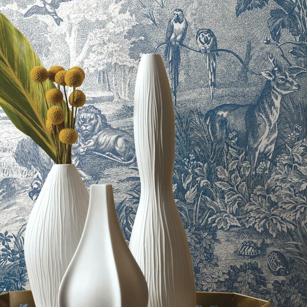 Jungle Toile Peel and Stick Wallpaper Peel and Stick Wallpaper RoomMates   