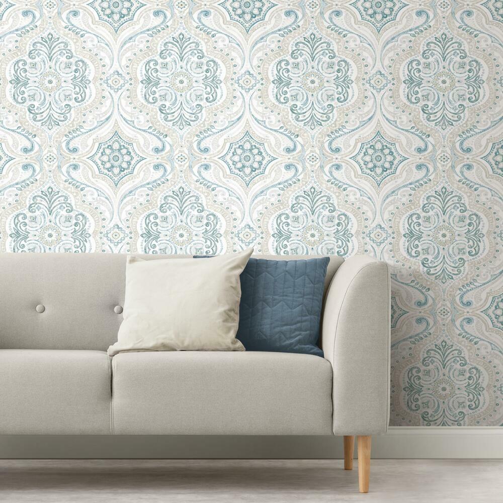 Bohemian Damask Peel and Stick Wallpaper Peel and Stick Wallpaper RoomMates   