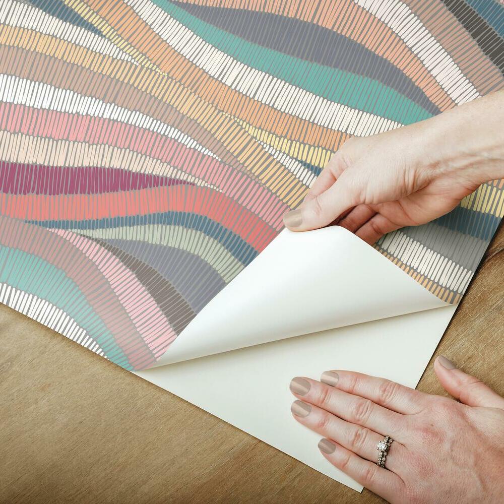 Mosaic Waves Peel and Stick Wallpaper Peel and Stick Wallpaper RoomMates   