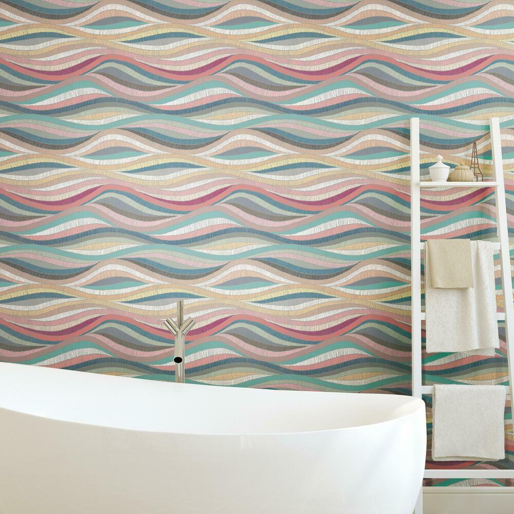 Mosaic Waves Peel and Stick Wallpaper Peel and Stick Wallpaper RoomMates   