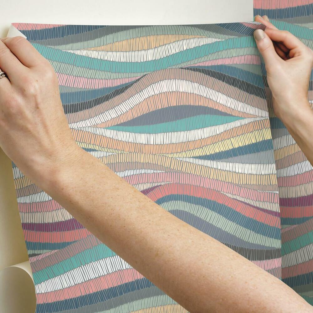 Mosaic Waves Peel and Stick Wallpaper Peel and Stick Wallpaper RoomMates   